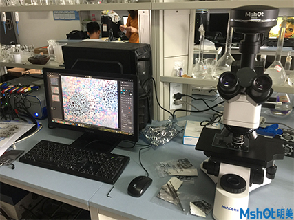 深圳大学化学系看合成材料选金相显微镜
